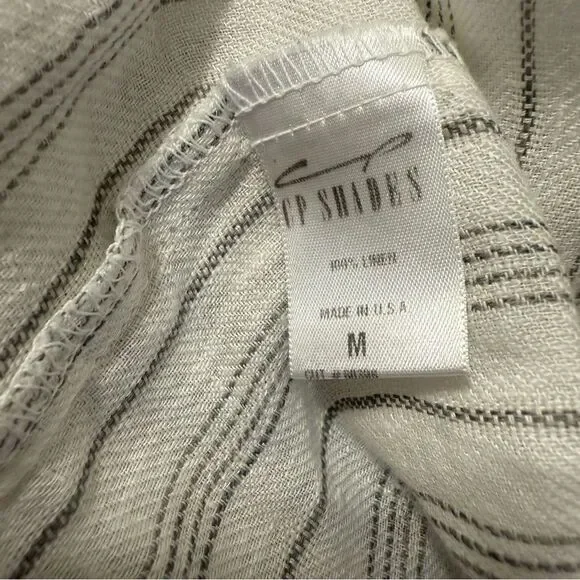 CP Shades Pia Linen Sleeveless Top Pin-tucks White/Gry Sz-M - Picture 6 of 9